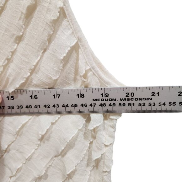 Espresso Flirty and Flattering White Ruffled Shell Women's Size XL Sleeveless - Picture 10 of 11